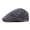 Men's dark gray breathable mesh patch beret with side logo and adjustable strap - M (Adjustable) / Gray