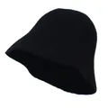 Sombrero cloche de lana negra minimalista para mujer con textura de fieltro cálida - M / Negro