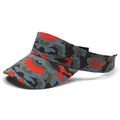 Breathable camouflage sun visor hat for outdoor sports with vibrant orange and blue patterns - M(56-58cm) / Red Camouflage