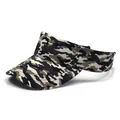 Detail of camouflage canvas sun visor showing stitch quality and adjustable back strap - M(56-58cm) / Beige Camouflage