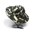 Camouflage zonnehoed voor heren met brede rand en verstelbare kinband voor buiten - Eén maat / Beige