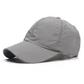 Men's grey breathable mesh golf cap with adjustable quick-dry fabric and laser-cut holes - M (56-58cm) / Light Gray