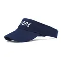 Navy blue cotton sun visor hat with white York embroidery logo for outdoor sports sun protection - One Size / Navy Blue