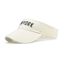 Beige sun visor hat with New York embroidery and wide brim for outdoor protection - One Size / Beige