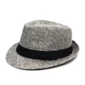 Κλασικό γκρι καπέλο Fedora με μαύρη κορδέλα, ελαφριά αντηλιακή προστασία για παραλία και ταξίδι - Ένα μέγεθος / Γκρι