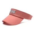 Pink cotton visor hat with white embroidered 'free' lettering for summer sun protection - Pink