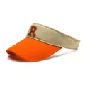 Visera de algodón en naranja y beige con letra R bordada para deportes al aire libre - Talla única / Naranja Contraste