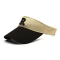 Visera de algodón con bloque de colores marrón y beige y bordado de la letra R central - Talla única / Negro Contraste