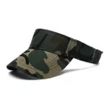Jungle camouflage sun visor hat in cotton twill fabric for outdoor sports and sun protection - One Size / Green Camouflage