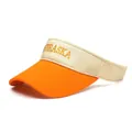 Fashionable cotton open top sun hat with Nebraska embroidery and two-tone visor - Orange