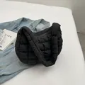 Chic black quilted cloud bag with padded shoulder strap for casual autumn style - No Pendant / Black