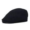 Klassische schwarze Schiebermütze aus Baumwolle mit festem Schirm und Struktur für Herren - M (56-58cm) / Schwarz