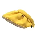 Foldable yellow shell sun visor hat for women featuring wide brim and pleated fabric design - One Size / Yellow
