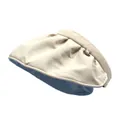 Beige wide brim sun hat for women with foldable shell design and metal buckle detail - One Size / Beige
