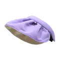 Purple shell brim sun visor for women with foldable fabric and silver metal ring - One Size / Purple