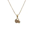 Collar de doble corazón dorado con circonitas pavé y cadena veneciana de mujer - Estilo de Doble Corazón
