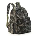 Classic jungle camouflage canvas backpack with adjustable straps and multi-pocket design - Camo Green