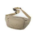 Classic khaki canvas fanny pack with adjustable strap and multiple zipper pockets - Gray