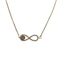 Gold infinity evil eye necklace with micro-pave cubic zirconia and box chain - Infinity Gold