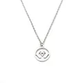Collier en acier poli avec un pendentif chakra géométrique évidé sur une chaîne en O - Symbole Géométrique Chakra (Couleur Acier C) / Argent