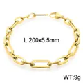 Pulsera de cadena de clip en acero de titanio dorado de estilo hip-hop muy moderno - Pulsera (KB165129-Z) / Dorado