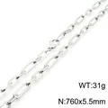 Silver stainless steel 3:1 link chain necklace, 760mm length with lobster clasp - Necklace (KN232046-Z)