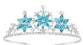 Elegante tiara d'argento con cristalli blu a fiocco di neve per compleanni e nozze - Corona Fiocco di Neve Argento Blu