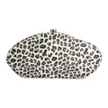 Elegant leopard print acrylic evening clutch bag featuring a gold-tone clasp closure. - Leopard Print