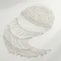 Elegante rete per capelli in perle bianche con lunghe nappe per acconciature da sposa - Rete per capelli con nappe di perle bianche (HS-J7487S)