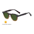 Retro tortoise shell sunglasses with dark green photochromic lenses and metal details - Tortoise and Tea Turn Green