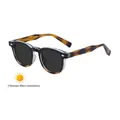 Chic square photochromic sunglasses with black frames and brown tortoiseshell temples - Black and Tortoise Turn Gray