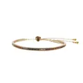 Adjustable gold bracelet featuring a rainbow gradient of micro-pave cubic zirconia stones - Rainbow Zircon Bar Bracelet / Gold/Rainbow