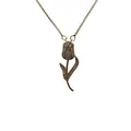 Elegante goldene Tulpen-Halskette mit Pavé-Kristallen und feiner Schachtelkettenglieder - Tulpen-Strass-Stil (Blume)