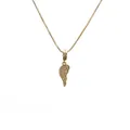 Goldene Engelsflügel-Halskette mit Mikro-Pave-Kristallen und feiner Box-Kette - Engelsflügel-Strass-Stil