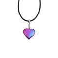 Kleurrijke hartvormige hanger ketting met minimalistisch zwart koord en zilveren sluiting - Veelkleurig Gradiënt Stijl (NSN00322)