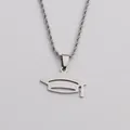 Retro stainless steel graduation cap pendant necklace with a classic rope chain - 60cm Twist Chain / Silver Graduation Cap (NSN0179ST)