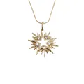Collier en cuivre plaqué or 18 carats avec pendentif étoile et zircons blancs brillants - Chaîne Serpent 50+5CM