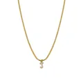 Cadena de serpiente dorada con un lujoso colgante de la letra J con cristales incrustados - Collar Letra J
