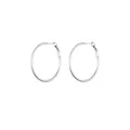 Polished silver stainless steel large hoop earrings with minimalist circular design - 40mm / Silver