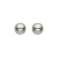 Pendientes vintage de plata S925 con perlas redondas gris Madama francesas - Gris Jaspeado / Pequeño