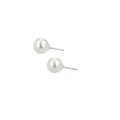 Pendientes de perlas redondas blanco crema vintage francés y plata de ley S925 - Blanco Crema / Mediano