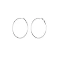 Sleek silver stainless steel hoop earrings with secure lever-back closure design - 50mm / Silver