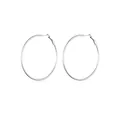 Minimalist silver titanium hoop earrings with high-polished metallic finish for women - 60mm / Silver