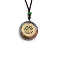Octagonale Orgoniet Levensboom hanger met Sri Yantra symbool en gekleurde edelstenen - Sri Yantra Achthoekige Stijl (NSN-21070290)