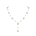 French vintage Y-shaped long necklace with grey pearls and elegant gold tassel chain - Gray