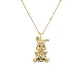 Collier avec pendentif lapin doré serti de zircons et une boule de pierres précieuses - Style Lapin (CN001540YH)