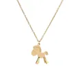 Gold titanium steel necklace featuring a vintage square pendant with horse engraving - Pony Shape Style (CS00220)