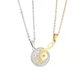 Couples stainless steel music note puzzle necklaces with I love you engraving - Gold and Silver Music Note Puzzle (CS00231)
