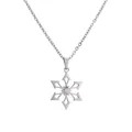 Minimalist silver stainless steel snowflake pendant necklace with delicate link chain - Snowflake / Silver