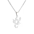 Polierte Edelstahl Skorpion Kette mit minimalistischem, hohlem geometrischem Design - Skorpion / Silber